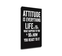 Attitude is Everything Inspirational Quotes Poster Motivational Wall Decor Positive Thinking Print for Office Bedroom Living Room Gym Classroom(Framed,08x12inch(20x30cm))