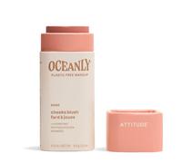 ATTITUDE Oceanly Plastic-Free Lightweight Blush Stick, Titanium Dioxide-Free, EWG Verified, Vegan & Cruelty-free Makeup, Rose, 0.3 Ounces