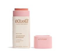 ATTITUDE Oceanly - Rubor ligero sin plástico, sin dióxido de titanio, verificado por EWG, maquillaje vegano, rosa sedoso, 8.5 gramos