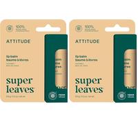 ATTITUDE Plastic-free Lip Balm, EWG Verified Plant- and Mineral-Based Ingredients, Vegan, Coconut, 8.5 g (Paquete de 2)