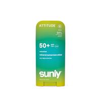ATTITUDE Protector solar mineral en barra SPF 50, amplio espectro de óxido de zinc, verificado por EWG, sin nanopartículas, barra sin desorden para rostro y cuerpo, ligera y no grasa, vegana, sin