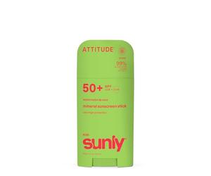 ATTITUDE Protector solar mineral para niños, SPF 50, óxido de zinc de amplio espectro, verificado por EWG, no nano, barra sin desorden para cara y cuerpo, ligero, no graso, vegano, aroma a sandía y