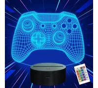 Attivolife Mando 3D Espejismo Lámpara, Controlador Noche Luz con Mando a distancia + Temporizador 16 cambio de color Lámparas Jugador Habitación Decoración Cumpleaños Regalos por Niños Hombres Niño