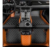 ATTLGR Coche Alfombrillas para Porsche Cayenne 2010-2015 2016 2017,Borde Alto Todo Incluido Personalizada Moqueta,Delanteras Y Traseras Forro de Piso Accesorios,G/OrangeBlack