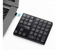 Attoe Teclado numérico inalámbrico USB portátil de 35 teclas, recargable, ultra silencioso, almohadilla numérica externa para MacBook/MacBook Pro/Air y laptop Windows (negro)