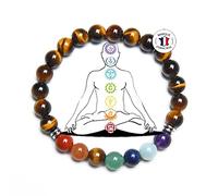 Attraction Zen PULSERA DE LOS 7 CHAKRAS piedras naturales | EBOOK Oferta | Hecha a mano | Joyas Mujeres Hombres | TODAS LAS PIEDRAS DE NUESTRAS PULSERAS SON NATURALES (OJODETIGRE)