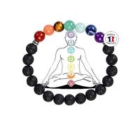 Attraction Zen PULSERA DE LOS 7 CHAKRAS piedras naturales | EBOOK Oferta | Hecha a mano | Joyas Mujeres Hombres | TODAS LAS PIEDRAS DE NUESTRAS PULSERAS SON NATURALES (CHAKRA1)