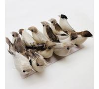 Attuslla 12 Pz Pájaros de Imitación con Plumas, Modelo de Pájaro Artificial Pluma Figura de Pájaro, Pajaros Decorativos Jardin para decoración de Plantas de Jardín Decoración en Miniatura