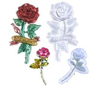 Attuslla 2 Pz Molde Silicona de Flor Rosa 3D Molde de Silicona Moldes de Flores Silicona 3D para Decoración de Tartas, Chocolate, Jabón, Cera Proyectos Artesanales
