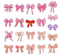 Attuslla 21 Pz Patches para Roupa Termoadesivos de Lazo Rosa Remendo Roupa Termoadesiva, Parches de Ropa para Roupa T-shirt Jeans Chapéu Calças Malas