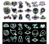 Attuslla Emblema Termoadesivo, Patch Sticker Patches para Roupa Termoadesivos de Estilo Guitarra, Alas para Roupas, para Mochilas, Chapéus, Calças de Ganga (Negro 4)