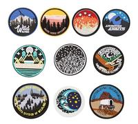 Attuslla Parches Bordados Termoadhesivos, 10 Pz Paisaje Parche Termoadhesivo Parche de Hierro en Patches para Mochila, Gorras, Ropa