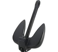 Attwood 9934B1 Solid Cast Iron 15-Pound Large Eye Navy Boat Anchor, Black PVC-Coated Finish