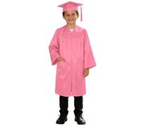 Atuendo de graduación de tejido de punto con gorro brillante, válido para edades de 2 a 9 años, niños y niñas # L