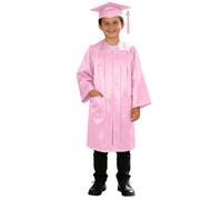 Atuendo de graduación de tejido de punto con gorro brillante, válido para edades de 2 a 9 años, niños y niñas # L