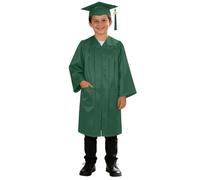 Atuendo de graduación de tejido de punto con gorro brillante, válido para edades de 2 a 9 años, niños y niñas # L
