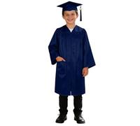 Atuendo de graduación de tejido de punto con gorro brillante, válido para edades de 2 a 9 años, niños y niñas # L