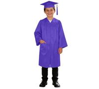 Atuendo de graduación de tejido de punto con gorro brillante, válido para edades de 2 a 9 años, niños y niñas # L