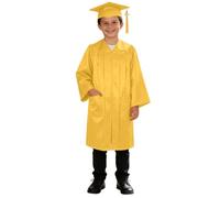 Atuendo de graduación de tejido de punto con gorro brillante, válido para edades de 2 a 9 años, niños y niñas # L