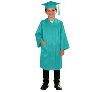 Atuendo de graduación de tejido de punto con gorro brillante, válido para edades de 2 a 9 años, niños y niñas # L