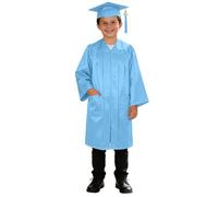 Atuendo de graduación de tejido de punto con gorro brillante, válido para edades de 2 a 9 años, niños y niñas # L