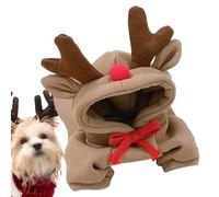 Atuendo de Perros de Renos: acogedora Sudadera con Capucha de Cachorros, Disfraces de asta de, Ropa de Perro navideña | Adorable Ropa de Mascotas de Reno de Navidad, Chaqueta Peluda con Capucha