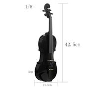 Atuendo De Violín 4/4 3/4 1/2 1/8 Violín acústico duradero Color Natural y negro para principiantes de violín con estuche y arco (Color : 1/8)