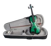Atuendo De Violín Violín acústico 4/4 estuche de tamaño completo arco verde negro para principiantes accesorios SET