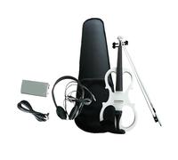 Atuendo De Violín Violín eléctrico 4/4 con accesorios, arco de violín, instrumentos musicales de madera maciza para espectáculo en escenario (Color : White)