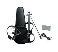 Atuendo De Violín Violín eléctrico 4/4 con accesorios, arco de violín, instrumentos musicales de madera maciza para espectáculo en escenario (Color : Black)