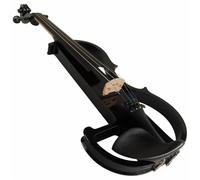 Atuendo De Violín Violín silencioso de madera maciza puramente negro 4/4 piezas de accesorios de ébano violín eléctrico