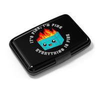 Atufsuat Portatarjetas de crédito, mini cartera de aluminio con bloqueo RFID, funda rígida de metal delgado para mujeres y hombres, Cubo de basura de dibujos animados, 11 cm x 7 cm x 2 cm, Soporte