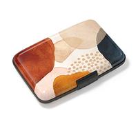 Atufsuat Portatarjetas de crédito, mini cartera de aluminio con bloqueo RFID, funda rígida de metal delgada para mujeres y hombres, Mármol abstracto