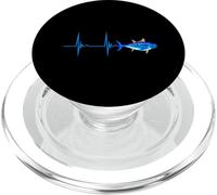 Atún Azul Latido del corazón EKG Pulseline Fish Pesca en el mar Profundo PopSockets PopGrip para MagSafe