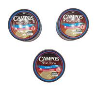 Atun Claro al Natural Campos - 3 Latas de 160 gramos. Atun Campos Al Natural. Atun Claro de Pesca Responsable