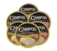 Atún claro en aceite de girasol Campos 160 g x 6 latas. Total 960 g
