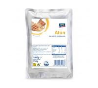 Atún en Aceite de Girasol - Formato Ahorro Pouch 1kg (950g Escurrido) - Mezcla Trozos y Migas - Alto en Proteínas - Aro - Certificado Dolphin Safe - Ideal para Hostelería y Catering - NEXU