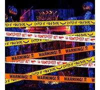 Atuoxing 5 Rollos Cinta de Advertencia de Halloween Decoracion Exterior Cinta de Advertencia de Peligro Zombi 30M Cinta de Precaución de Decoración de Halloween