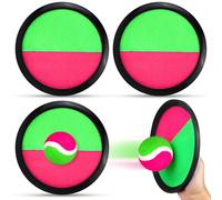 Atuoxing Juego de Pelota de Velcro, Juego de Lanzamiento y Captura, Catch Ball Game, Velcro Ball Game Catch Ball Set com 4 Palas y 2 Bolas para Adultos y Niños