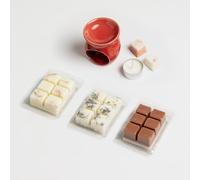 Atuvela, Velas Artesanales de Cera de Soja con Mecha de Madera, Pack Floral+ Dulce,Mango yCoco,Lavanda/vainilla, Caramelo toffe) +"regalo quemador en tu primera compra"