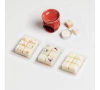 Atuvela, Velas Artesanales de Cera de Soja con Mecha de Madera - Pack Waxmelt Floral Limón y raspberry, Japón, Jazmin +"regalo quemador en tu primera compra"