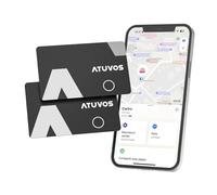 ATUVOS Air Tag Card Tracker 1.6mm 2 Pack Negro, Bluetooth Smart Localizador Compatible con APP Buscar Apple (Sólo iOS, Android Not Supported), Rastreador Buscador para Cartera, Maletas, Pasaporte, etc