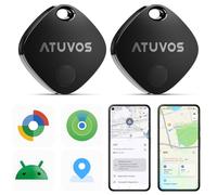 ATUVOS Air Tag Pro Smart Tag Tracker para Android & iOS, Dual Sistema Buscador de Objetos Compatible con Google Localizador o Apple Buscar APP, para Llaves/Equipaje/Maleta.Batería Reemplazable. 2 Pack