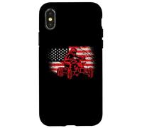 ATV Rider Quad Bike Offroading Mudding Bandera de Estados Unidos Carcasa para iPhone X/XS