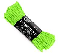 Atwood Rope MFG 550 Paracord 100 pies 7 hebras de Nailon Cuerda de paracaídas Exterior de Equipo de Supervivencia | Cordones, Pulseras, envolturas de Mango, Llavero (Verde neón)