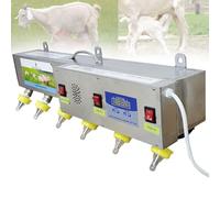 Atwynd Comedero/Bebedero de Leche para Corderos con 6 Tetinas, Cubo de Alimentación de Ganado de Acero Inoxidable Montado en la Pared, para Mamíferos y Corderos, Dispositivo de Lactancia