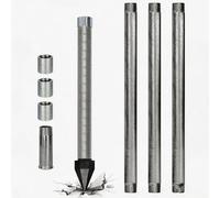Atwynd Kit de punto de accionamiento de pozo resistente, sistema de perforación de pozos para suelo, kit profesional de 3.8 cm x 36 puntos, 36 pulgadas, resistente y poco profundo con tubos