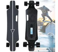 Atwynd Longboard Eléctrico de Crucero, Longboard Cruiser Portátil para Desplazamientos Urbanos para Adultos, Patineta Impermeable de Alta Velocidad y Largo Alcance, 7 Capas de Arce A
