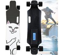 Atwynd Longboard Eléctrico de Crucero, Longboard Cruiser Portátil para Desplazamientos Urbanos para Adultos, Patineta Impermeable de Alta Velocidad y Largo Alcance, 7 Capas de Arce C