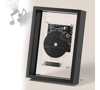 Atwynd Reproductor de CD con Marco Musical y Control Remoto, Marco de Fotos Decorativo para Música, Bluetooth 5.0/Salida Aux de 3.5 mm, para Decoración de Galerías en Casa y Oficina Black